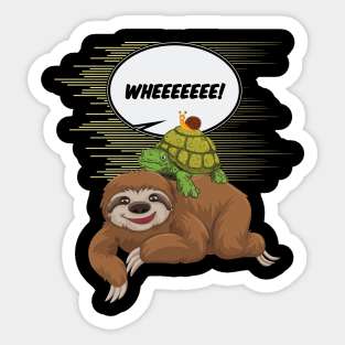 Sloth Turtle Snail Piggyback Funny Animal Sticker